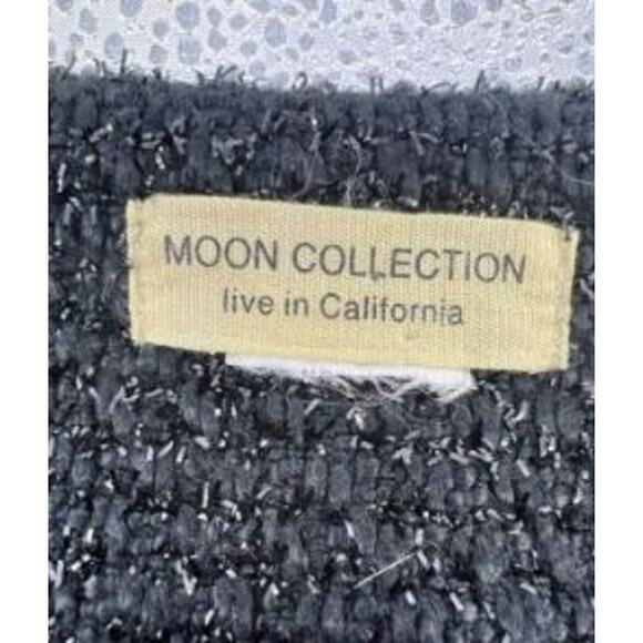 Moon Collection Black Metallic Tweed Full Zip Jacket Women's - Picture 3 of 5
